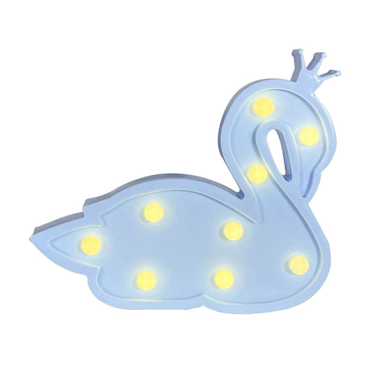 Contemporary Led Swan Wall Night Lamp For Childrens Bedroom