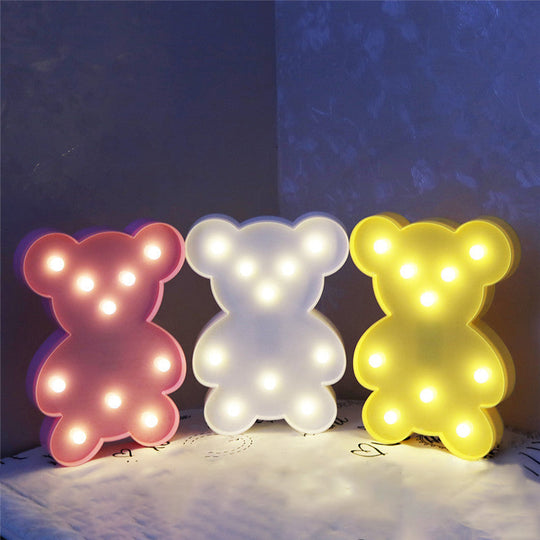 Simplicity Led Wall Night Light - Bear Nightstand Lamp For Nursery Room
