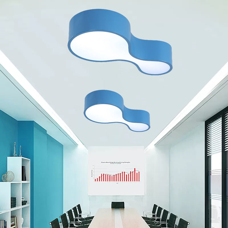 Contemporary Acrylic Led Flush Mount Light For Kindergarten - Red/Yellow/Blue/Green Gourd Shape