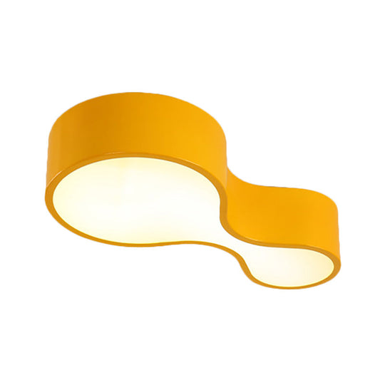Contemporary Acrylic Led Flush Mount Light For Kindergarten - Red/Yellow/Blue/Green Gourd Shape