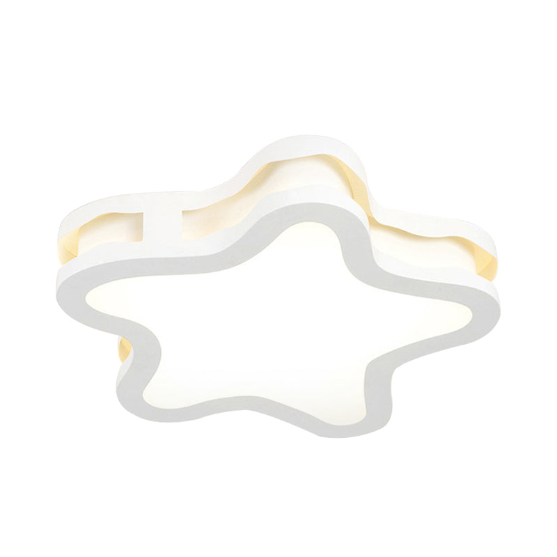 Cartoon Classroom Ceiling Light In White - Acrylic Flush Mount Fixture