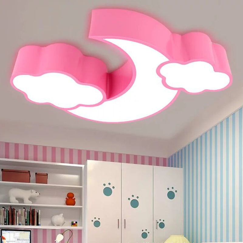 Cloudy Acrylic Flush Mount Ceiling Light For Classroom Or Childs Bedroom