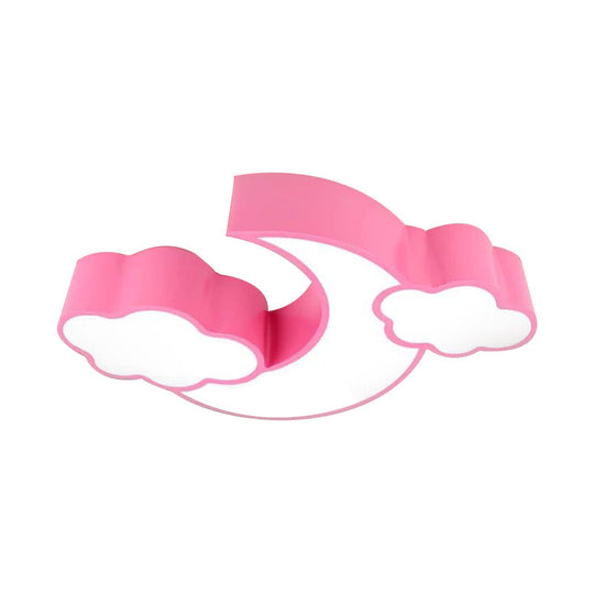 Cloudy Acrylic Flush Mount Ceiling Light For Classroom Or Childs Bedroom