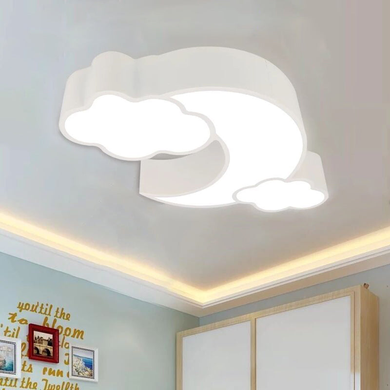 Cloudy Acrylic Flush Mount Ceiling Light For Classroom Or Childs Bedroom White / 22