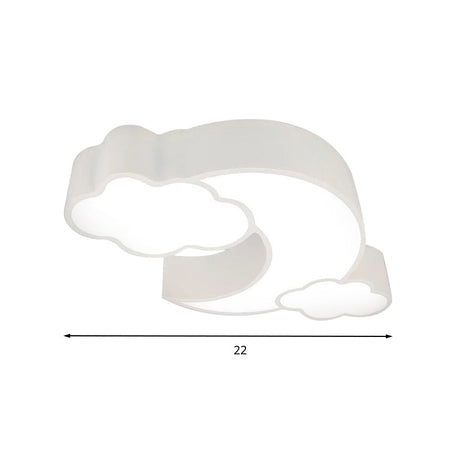 Cloudy Acrylic Flush Mount Ceiling Light For Classroom Or Childs Bedroom
