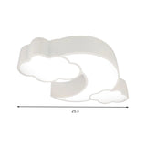 Cloudy Acrylic Flush Mount Ceiling Light For Classroom Or Childs Bedroom