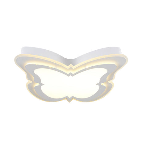Kindergarten Ceiling Light Fixture: Cartoon Flush Mount With Butterfly Acrylic Design