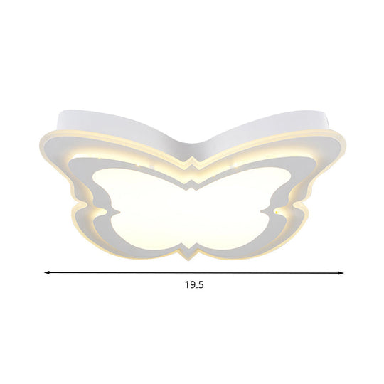 Kindergarten Ceiling Light Fixture: Cartoon Flush Mount With Butterfly Acrylic Design