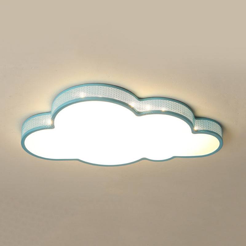 Cloud - Themed Kid Bedroom Acrylic Art Deco Flush Mount Ceiling Light Blue / 21.5’ Warm