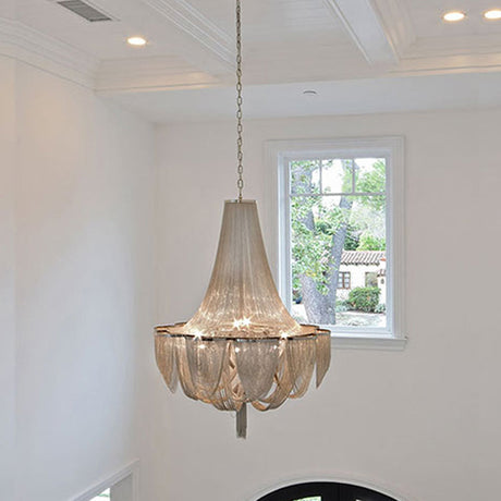 Modern Aluminum Led Pendant Draping Chandelier Light Fixture For Living Room