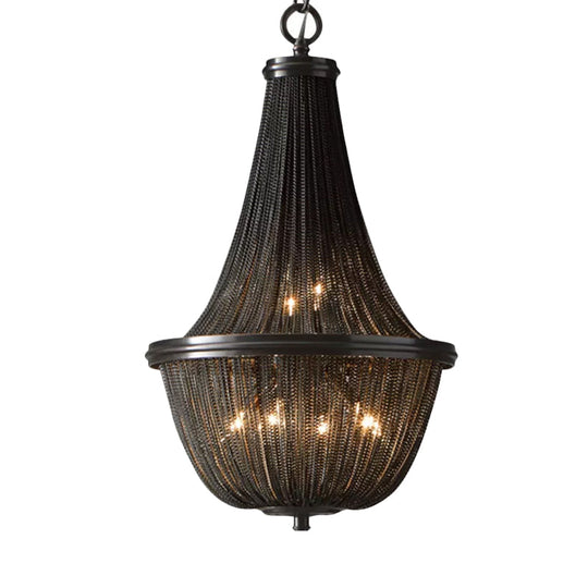 Bronze Basket Shade Chandelier Lamp: Simplicity Led Ceiling Light For Living Room
