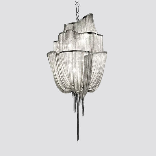 Led Aluminum Flow Chandelier Pendant Light Kit For Contemporary Living Room