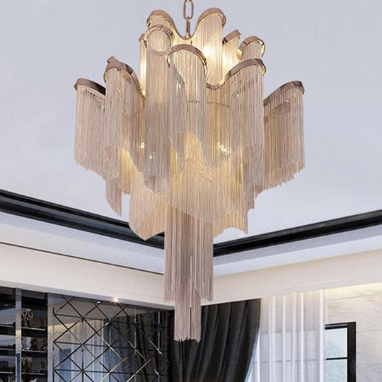 Nordic Led Aluminum Ceiling Chandelier For Living Room - Stylish Pendant Light Fixture