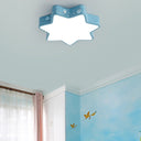 15’/19’/23’ Macaron Star Ceiling Mounted Led Flush Light In Pink/Blue For Kid’s Bedroom -
