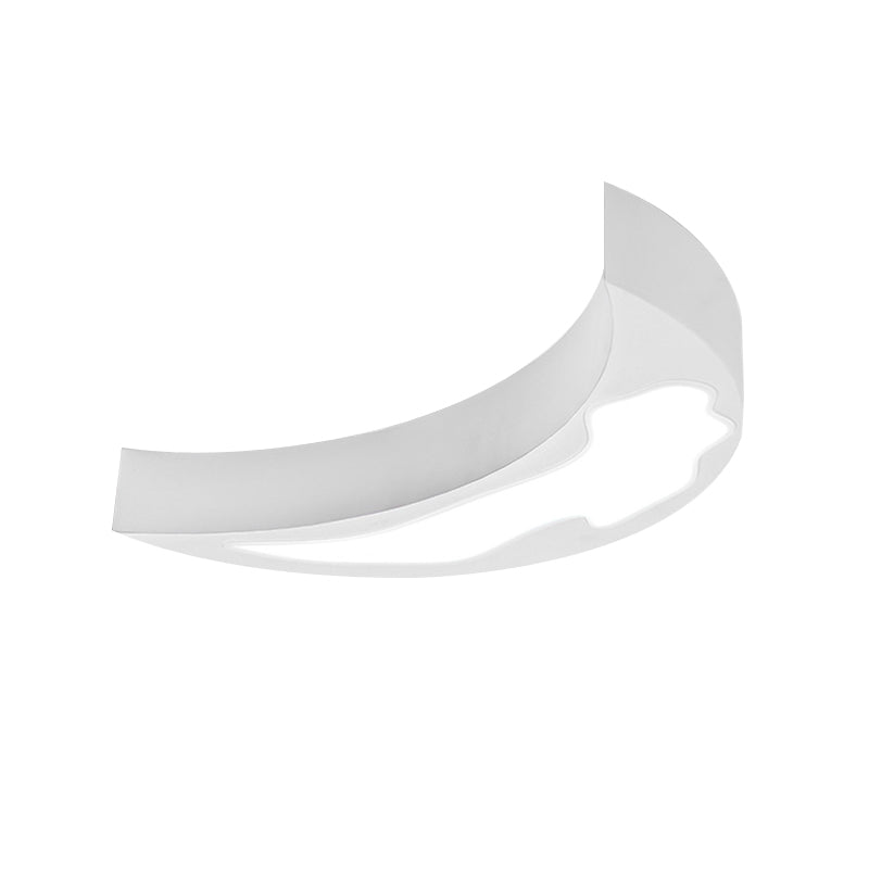 Modern Acrylic Led Moon Shade Ceiling Light For Kindergarten - 16’ Or 23.5’ Diameter White Orange