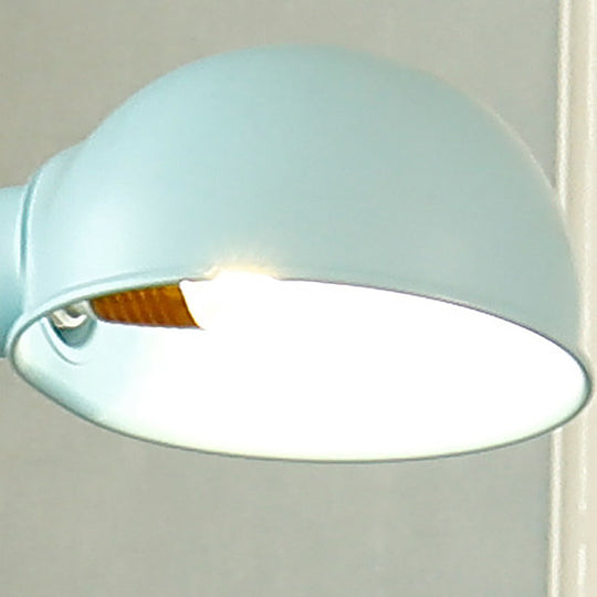 Contemporary Metal Dome Shade Floor Lamp With Flexible Gooseneck Arm