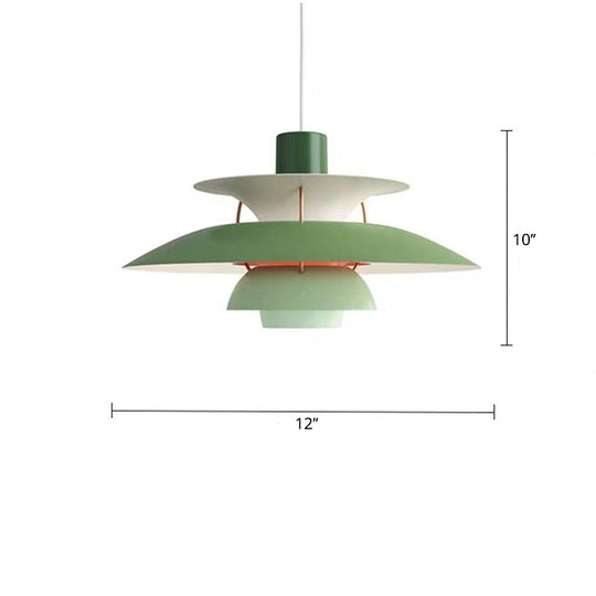 Sleek Metal Pendulum Ceiling Lamp With Tiered Design For Dining Room