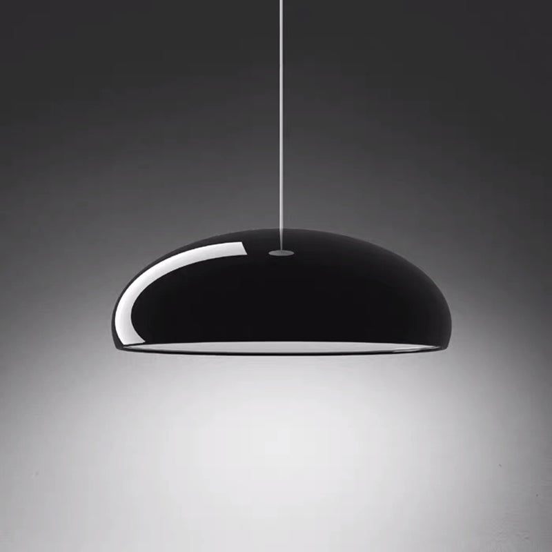 Modern Metal Pendant Light With Bowl Shade For Dining Room Black / Small
