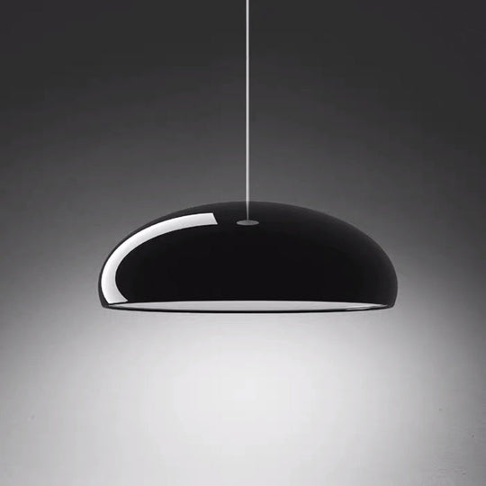 Modern Metal Pendant Light With Bowl Shade For Dining Room Black / Small