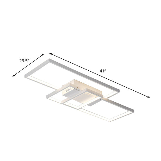 Contemporary Acrylic Led Flush Ceiling Light - 33.5’/41’ Wide Flushmount Lighting In