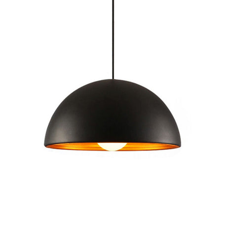 Hemisphere Industrial Metal Pendant - 1 Light Down Lighting For Dining Room Suspension