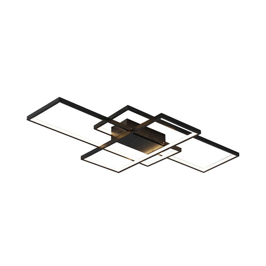 Contemporary Acrylic Led Flush Ceiling Light - 33.5’/41’ Wide Flushmount Lighting In