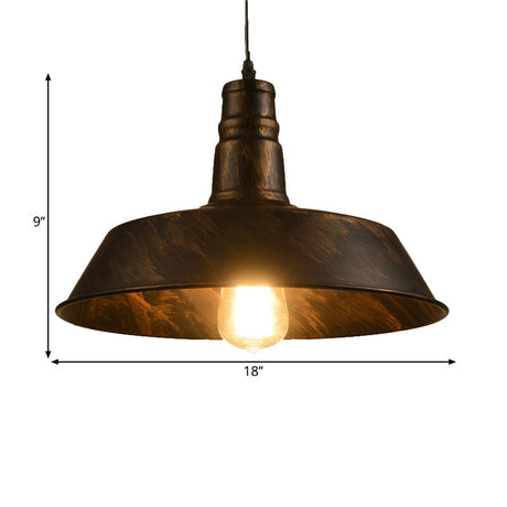 Metallic Pendant Light Barn Shade - Industrial Down Lighting For Kitchen