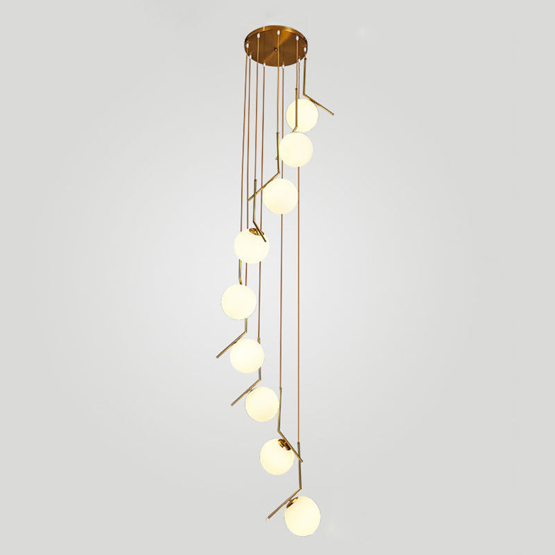 Sleek Opal Glass Pendant Lamp With Multi Light Spheres - Minimalist Design Perfect For Living Rooms