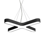 Modern White/Black/Gold Cross Hanging Lamp - 23.5/35.5 Wide Led Metal Ceiling Pendant Light With