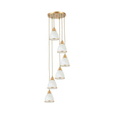 Sleek Opal Glass Spiral Pendant Ceiling Light For Living Room