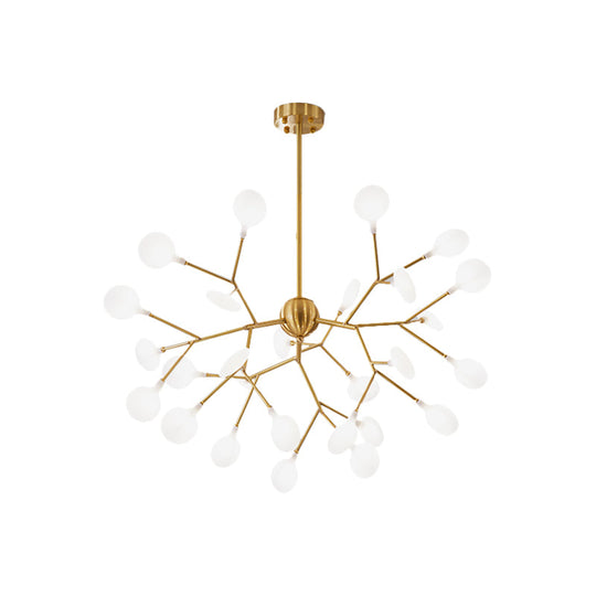 Minimalist Led Acrylic Branch Pendant Chandelier In Brass For Living Room Lighting