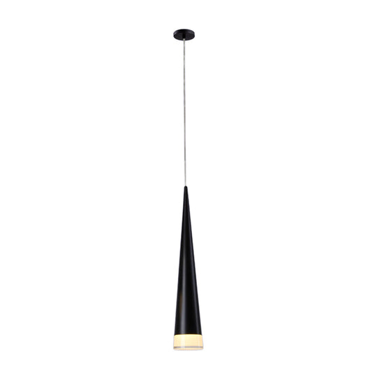 Tapered Metal Hanging Lamp Kit - Elegant Pendant Light Fixture For Dining Room In 3 Colors