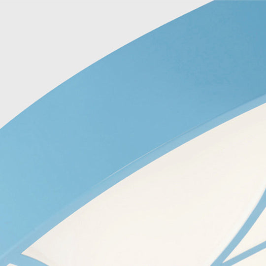 Kids Leaf Led Ceiling Lamp - Cartoon Acrylic Metal Flush Mount Light