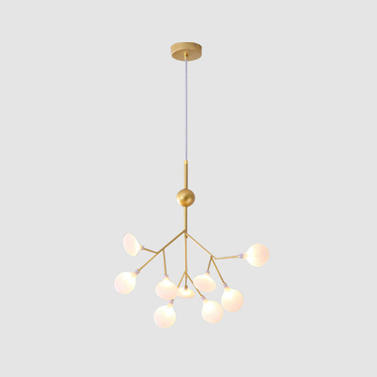 Contemporary Gold Acrylic Leaf Chandelier: Led Ceiling Lamp For Living Room 9 /