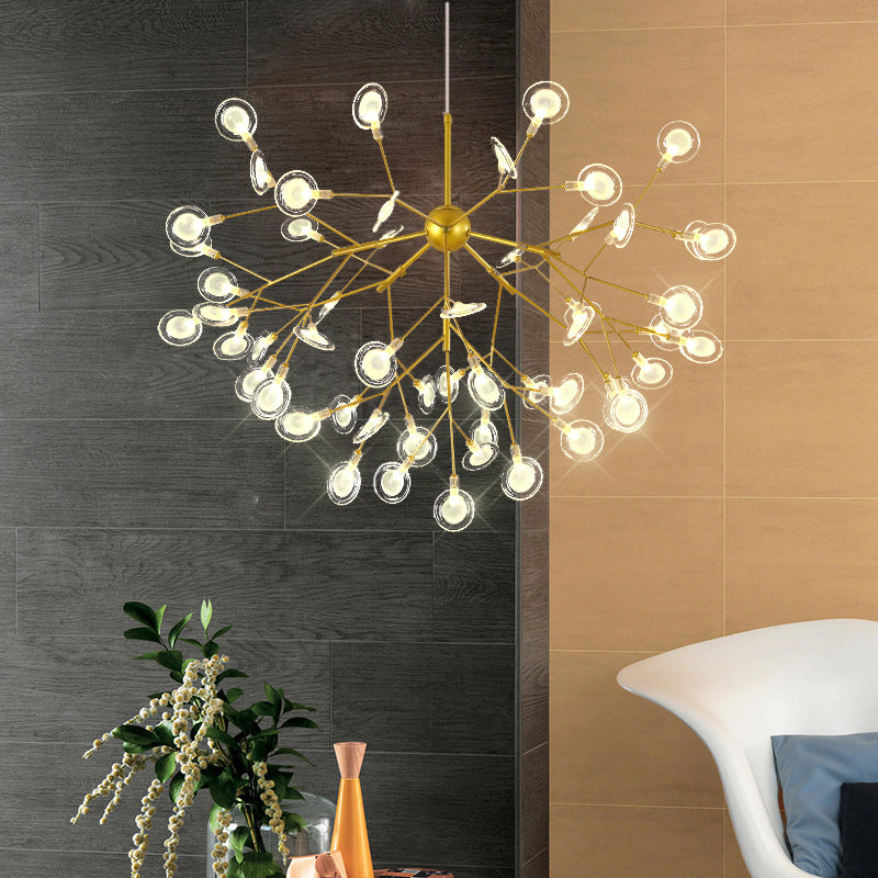 Simplicity Leaf Chandelier - Acrylic Led Drop Pendant With Branch-Like Wireframe For Living Room 54