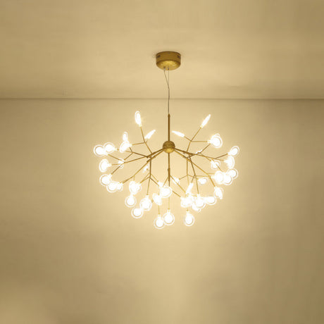 Simplicity Leaf Chandelier - Acrylic Led Drop Pendant With Branch-Like Wireframe For Living Room 63