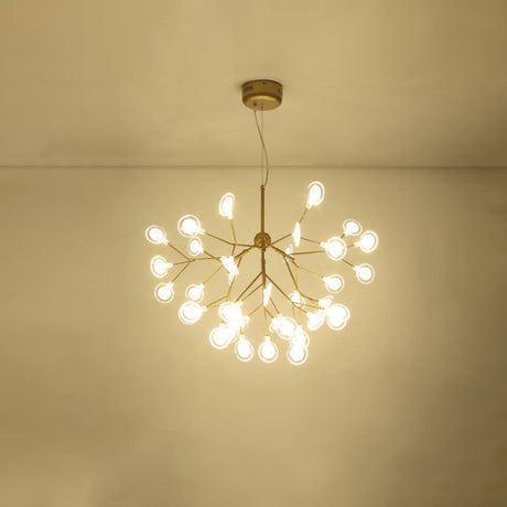 Simplicity Leaf Chandelier - Acrylic Led Drop Pendant With Branch-Like Wireframe For Living Room 45