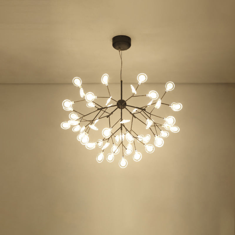 Simplicity Leaf Chandelier Lamp: Acrylic Living Room Pendant With Led Drop And Branch-Like Design