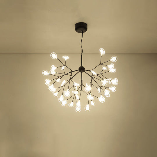 Simplicity Leaf Chandelier Lamp: Acrylic Living Room Pendant With Led Drop And Branch-Like Design