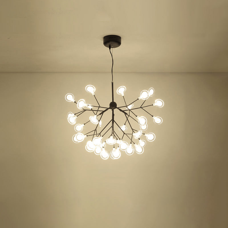 Simplicity Leaf Chandelier Lamp: Acrylic Living Room Pendant With Led Drop And Branch-Like Design