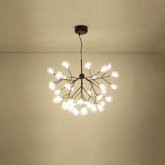 Simplicity Leaf Chandelier Lamp: Acrylic Living Room Pendant With Led Drop And Branch-Like Design