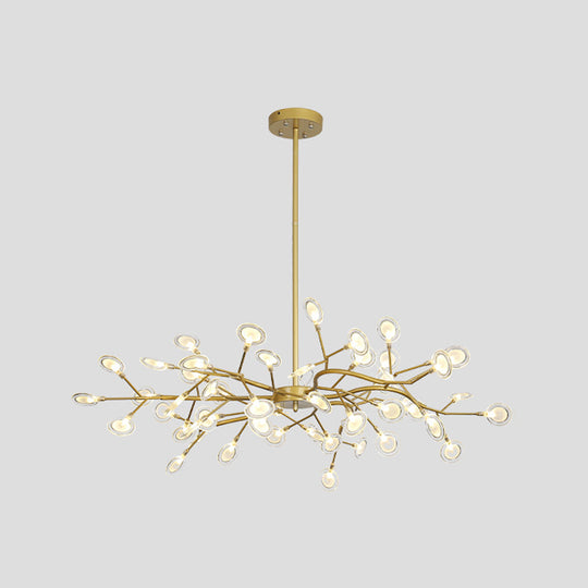 Modern Metallic Starburst Chandelier Led Pendant Light For Living Room