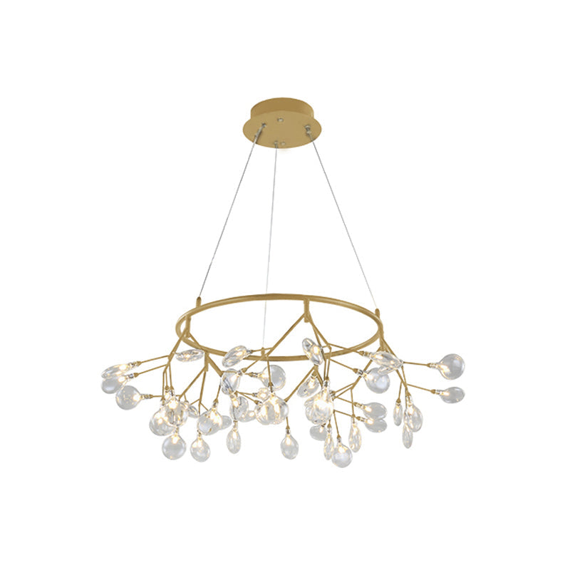 Twig Led Pendant Lamp - Minimalistic Metallic Chandelier For Living Room Lighting