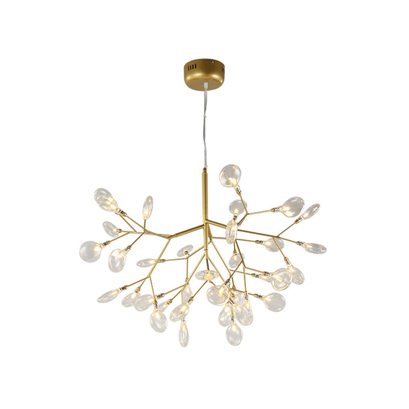 Twig Led Pendant Lamp - Minimalistic Metallic Chandelier For Living Room Lighting