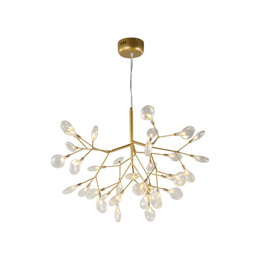 Twig Led Pendant Lamp - Minimalistic Metallic Chandelier For Living Room Lighting