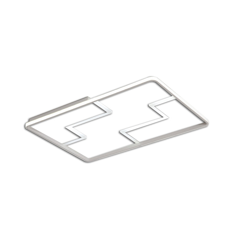 Acrylic Block Led Flush Ceiling Light Fixture - Simplicity Design 19’/23’/27.5’ Wide