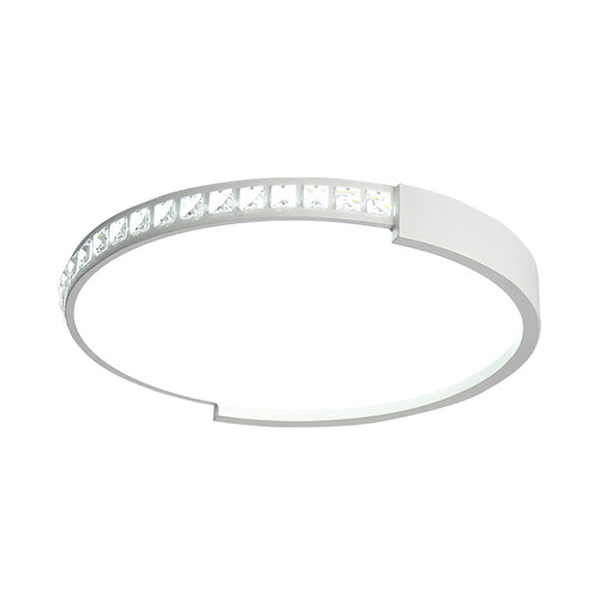 16/19.5/20.5 Wide Crystal Led Flush Mount Ceiling Light For Bedroom And Living Room
