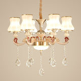 Nordic Metal Chandelier: Gold Pendant Light With Flared Glass Shade