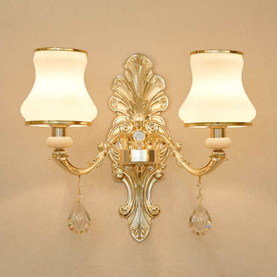 Opaline Glass Curved Chandelier - Elegant Ceiling Suspension Lamp For Living Room 2 / White