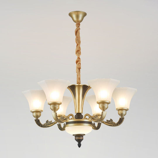 Minimalistic White Frosted Glass Bedroom Chandelier Light Fixture With Hanging Lamp Kit